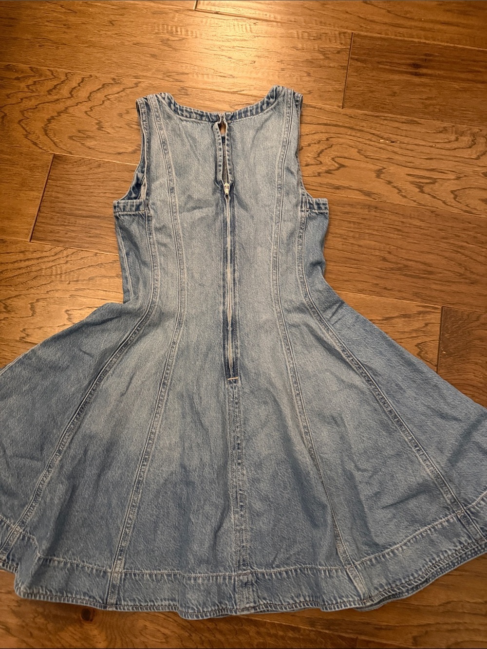 Madewell Circle Mini Dress in Airy Denim — Fit & Flare Blue XS - Picture 10 of 10
